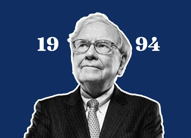 Berkshire Hathaway Annual Meeting 1994: "solo quando si ritira la marea si scopre chi nuotava nudo" — la frase che userà per i prossimi trent'anni nasce qui — Berkshire Hathaway Annual Meeting