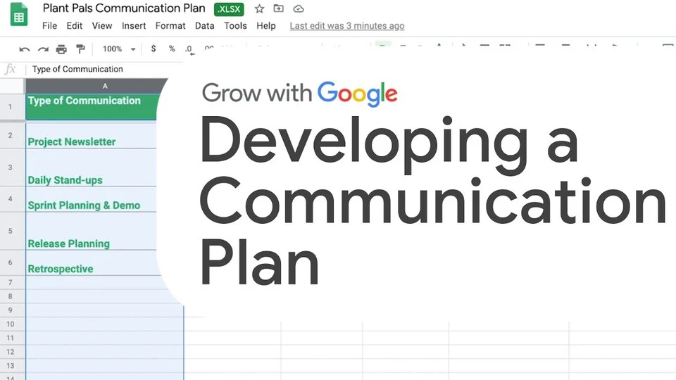 Lezione 14: Creare un piano di comunicazione di progetto — Google Project Management Certificate