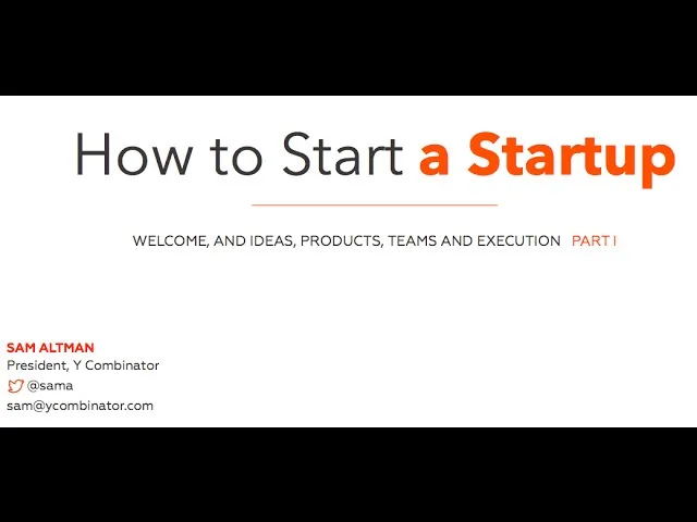 Lezione 1: Come avviare una startup — How to Start a Startup