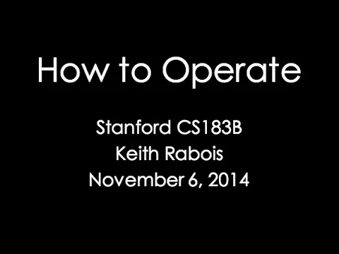 Lezione 14: Come operare — How to Start a Startup
