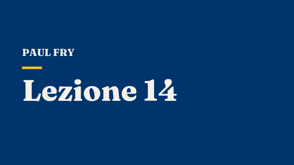 Lezione 14: L'influenza — Harold Bloom e l'angoscia del precursore — Paul Fry