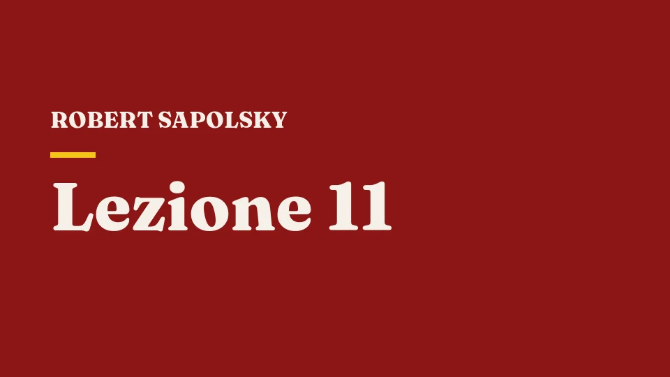 Lezione 11: Introduzione alle neuroscienze II — Robert Sapolsky